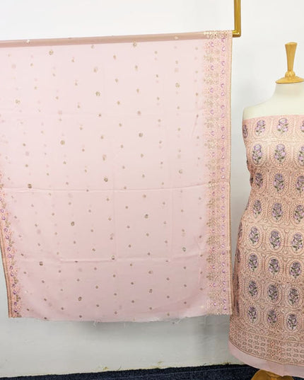 Embroidered Chiffon With Chikankari Full Jaal Work 2PC Unstitched