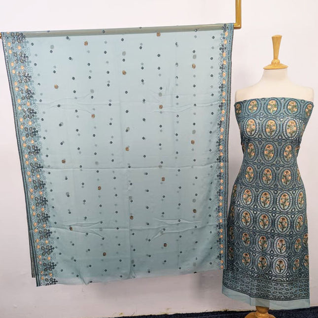 Embroidered Chiffon With Chikankari Full Jaal Work 2PC Unstitched