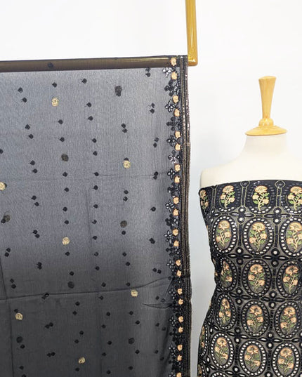 Embroidered Chiffon With Chikankari Full Jaal Work 2PC Unstitched