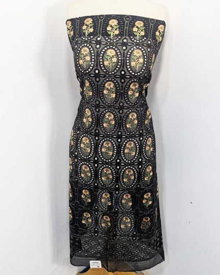 Embroidered Chiffon With Chikankari Full Jaal Work 2PC Unstitched