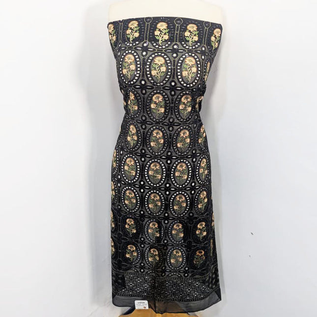 Embroidered Chiffon With Chikankari Full Jaal Work 2PC Unstitched