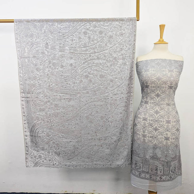 Fancy Embroidered Chiffon Shirt Dupatta 2PC Unstitched