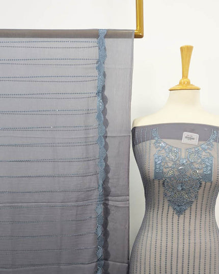 Fancy Embroidered Chiffon Shirt Dupatta 2PC Unstitched