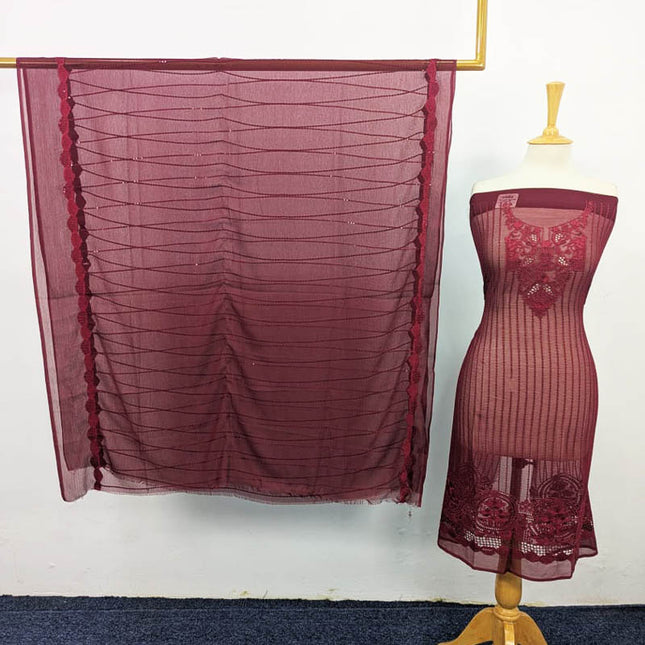 Fancy Embroidered Chiffon Shirt Dupatta 2PC Unstitched