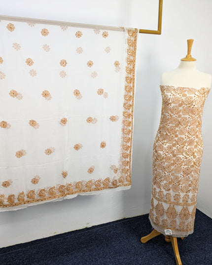 China Crinkle  Embroidered and  Shadow work