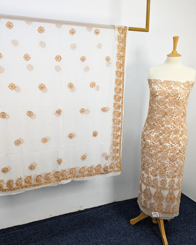 China Crinkle  Embroidered and  Shadow work