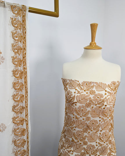 China Crinkle  Embroidered and  Shadow work