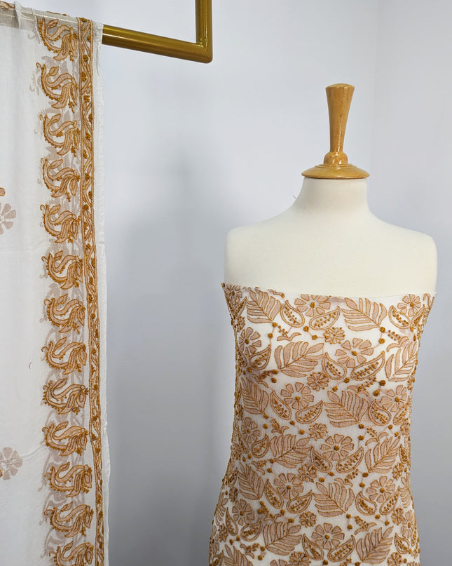 China Crinkle  Embroidered and  Shadow work