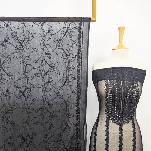 Fancy Embroidered Chiffon Shirt Dupatta 2PC Unstitched