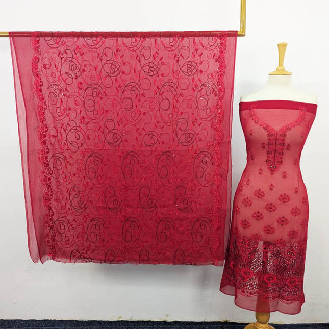 Embroidered Chiffon with Chikankari Work 2PC Unstitched