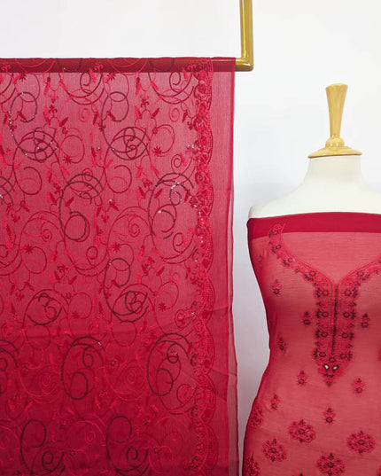 Embroidered Chiffon with Chikankari Work 2PC Unstitched