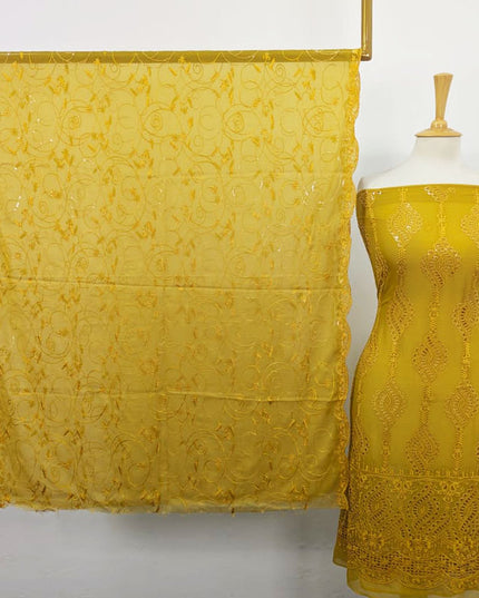 Fancy Embroidered Chiffon with Chikankari Work 2PC Unstitched