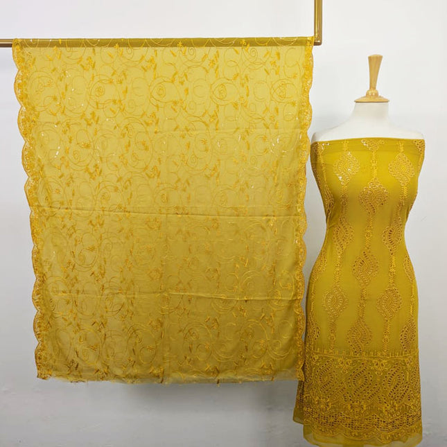 Fancy Embroidered Chiffon with Chikankari Work 2PC Unstitched