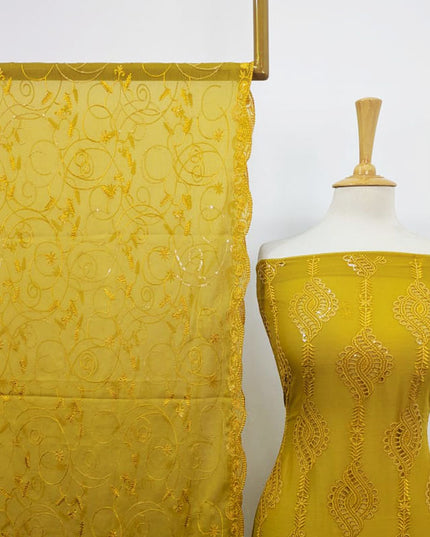 Fancy Embroidered Chiffon with Chikankari Work 2PC Unstitched