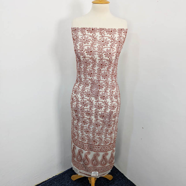 Handmade Pure China Crinkle With Chikankari Shadow Work  2 pc