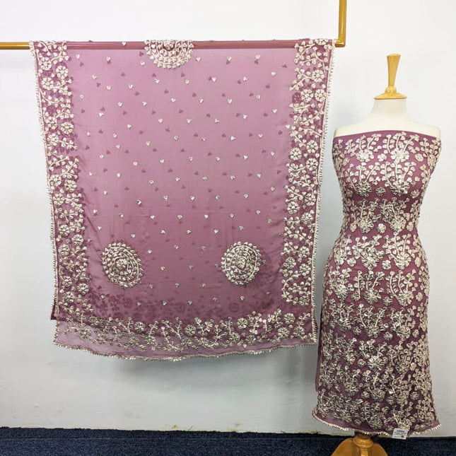 Chiffon with Handmade Full Jaal Gotta Work 2PC Unstitched