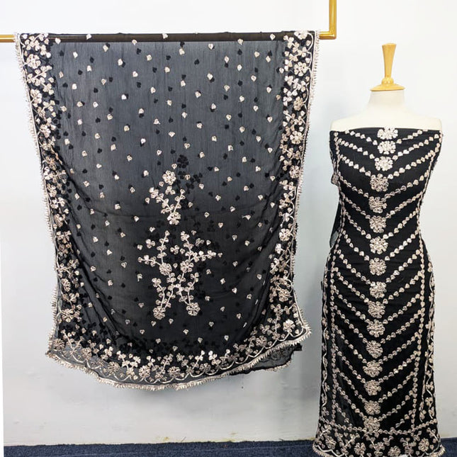 Fancy Chiffon with Full Jaal Gotta Work 2PC Unstitched