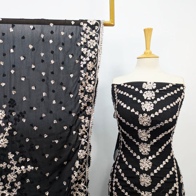 Fancy Chiffon with Full Jaal Gotta Work 2PC Unstitched