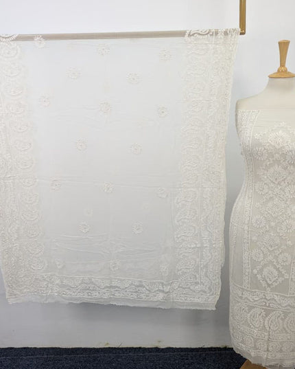 Luxury Pure China Crinkle with Chikankari & Kali Work Frock 2PC (Dyeable in All Colors)