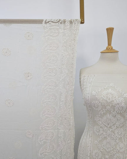 Luxury Pure China Crinkle with Chikankari & Kali Work Frock 2PC (Dyeable in All Colors)