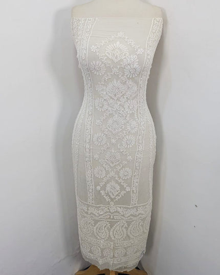 Luxury Pure China Crinkle with Chikankari & Kali Work Frock 2PC (Dyeable in All Colors)