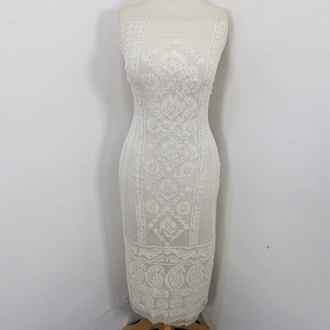 Luxury Pure China Crinkle with Chikankari & Kali Work Frock 2PC (Dyeable in All Colors)