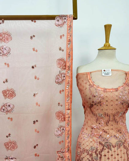 Fancy Embroidered Net 3PC Unstitched