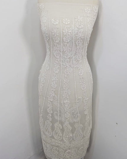 Exquisite Pure China Crinkle with Chikankari & Kali Work Frock 2PC (Dyeable)