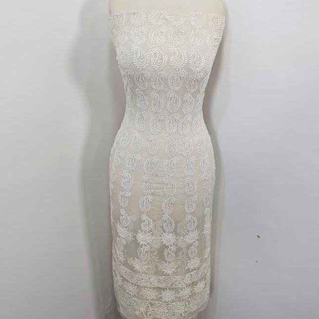 Premium Pure China Crinkle with Chikankari + Kali Work Frock 2PC (Dyeable)