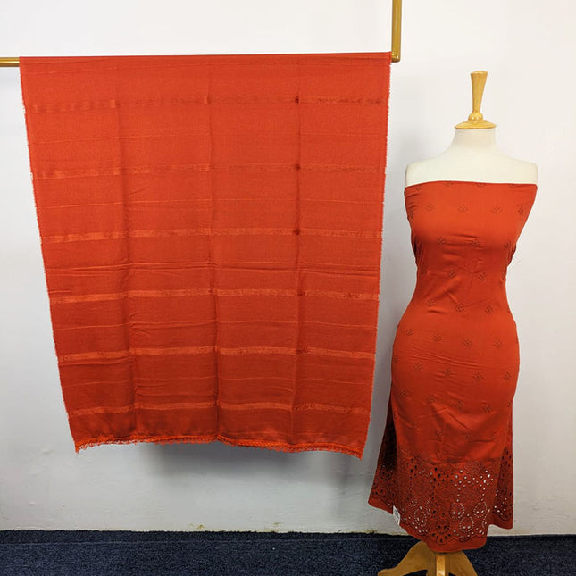 Fancy Dhanak with Boring Chikankari Work 3Pc Unstitched - Azzal Vol-305