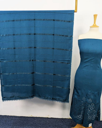 Fancy Dhanak with Boring Chikankari Work 3Pc Unstitched - Azzal Vol-305