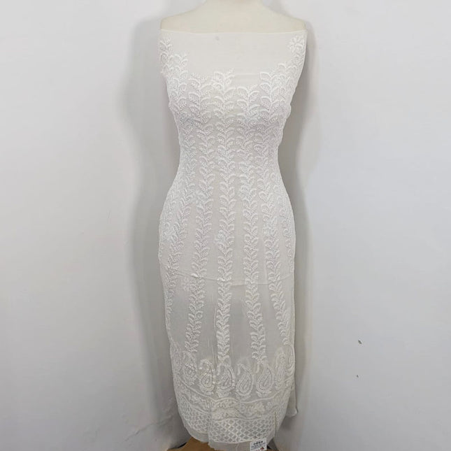 Pure China Crinkle with Chikankari & Kali Work Frock 2PC Unstitched (Dyeable)