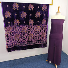 Load image into Gallery viewer, Viscose 3 Piece Suit with Velvet Palachi Shawl
