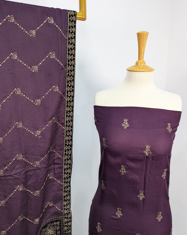 Fancy Dhanak Embroidered Shirt with Dhanak 4 corner dupatta winter