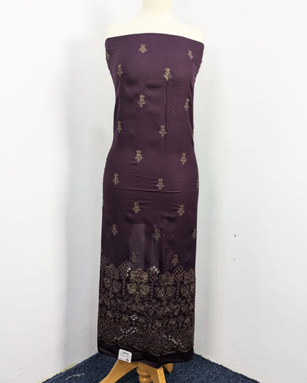 Fancy Dhanak Embroidered Shirt with Dhanak 4 corner dupatta winter