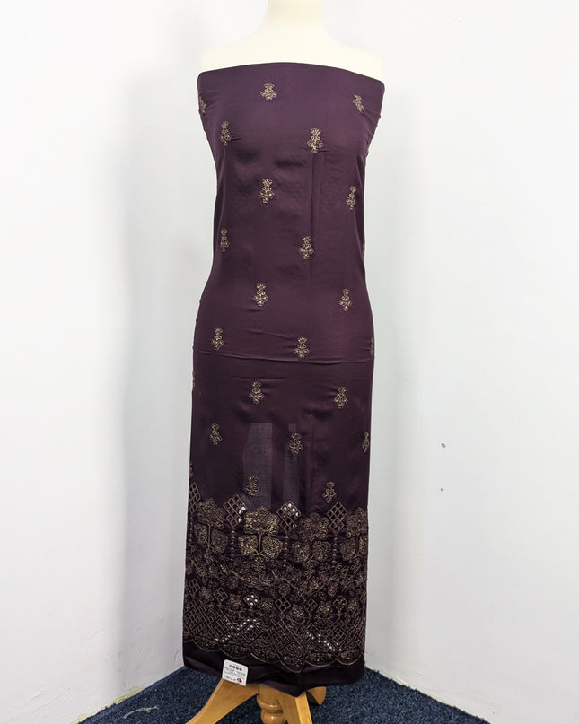 Fancy Dhanak Embroidered Shirt with Dhanak 4 corner dupatta winter