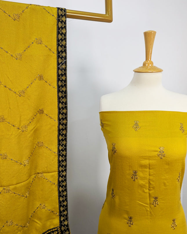 Fancy Dhanak Embroidered Shirt with Dhanak 4 corner dupatta winter 3PC suit