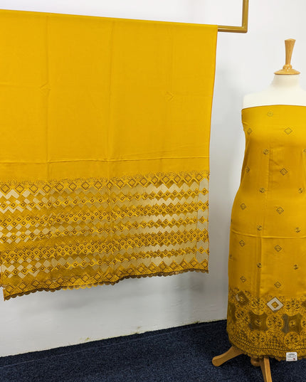 Fancy Dhanak Embroidered 2 Sided Border Dupatta