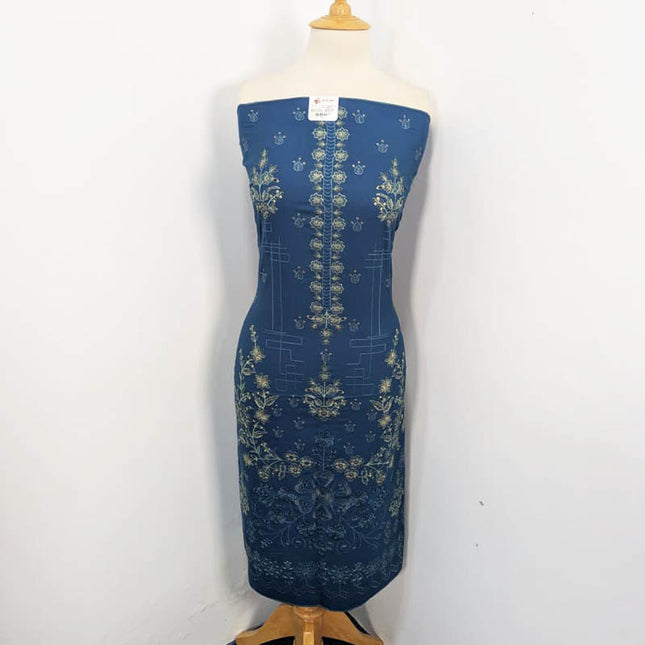 Premium Double Head Embroidered Dyed Wool With Palachi Shawl 2PC