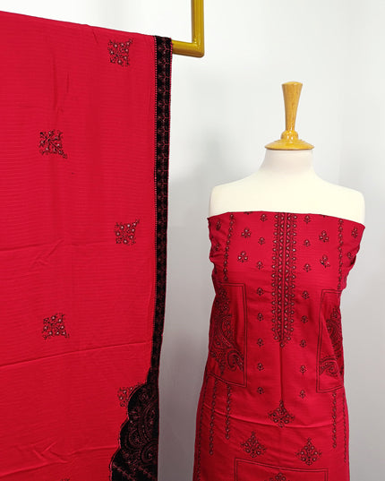 Fancy Dhanak Embroidered winter suit