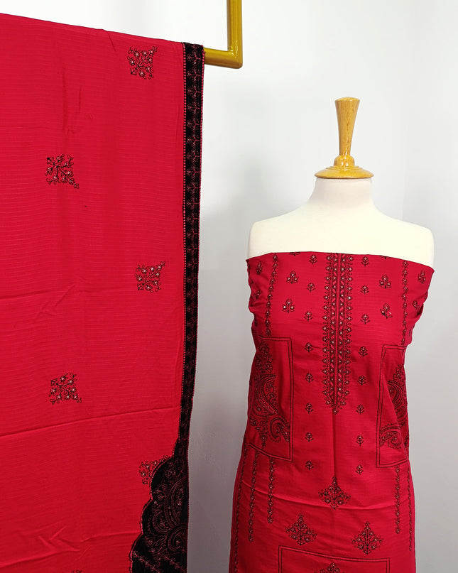Fancy Dhanak Embroidered winter suit