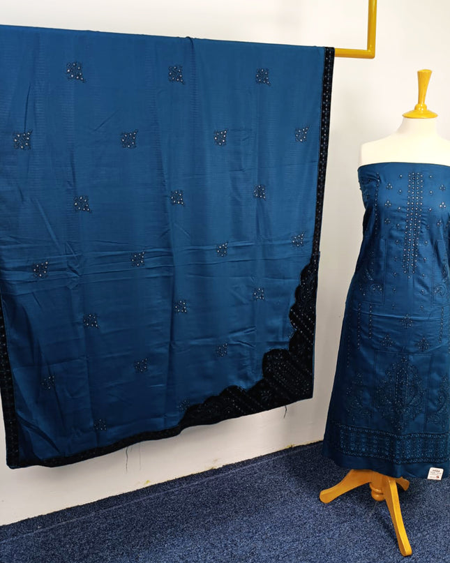 Fancy Dhanak Embroidered winter suit