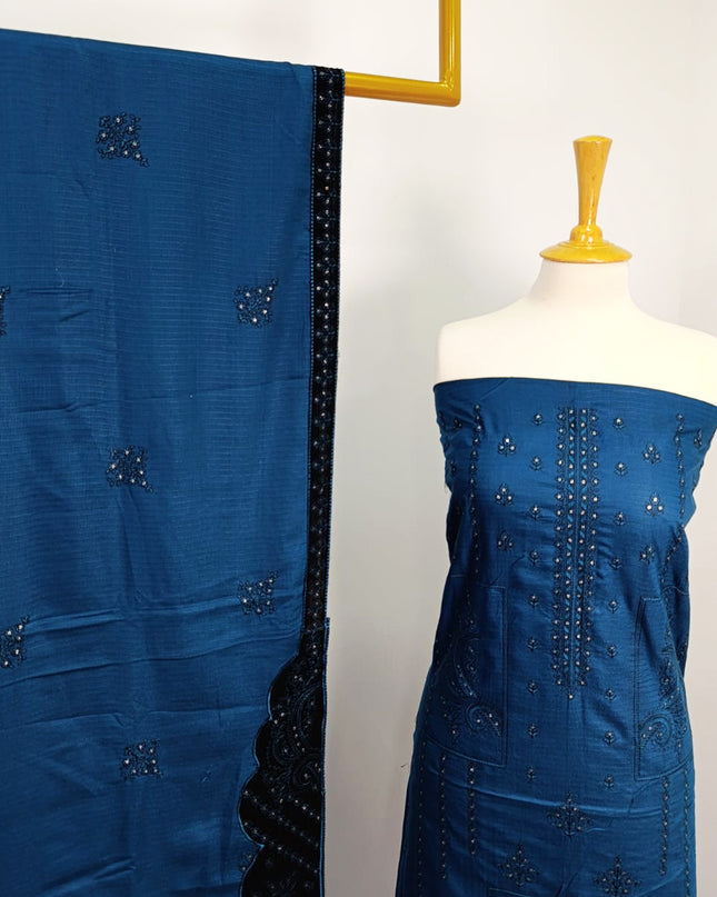 Fancy Dhanak Embroidered winter suit