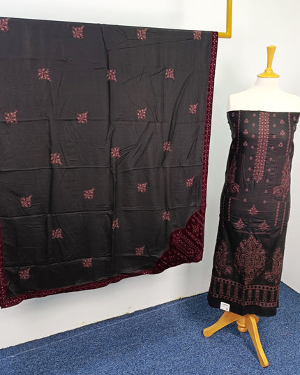 Fancy Dhanak Embroidered winter suit