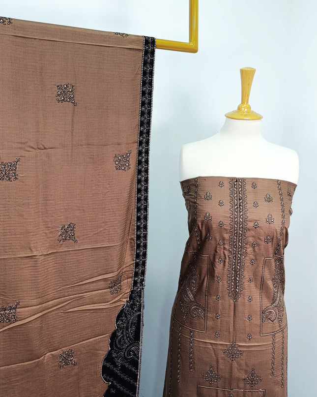 Fancy Dhanak Embroidered winter suit