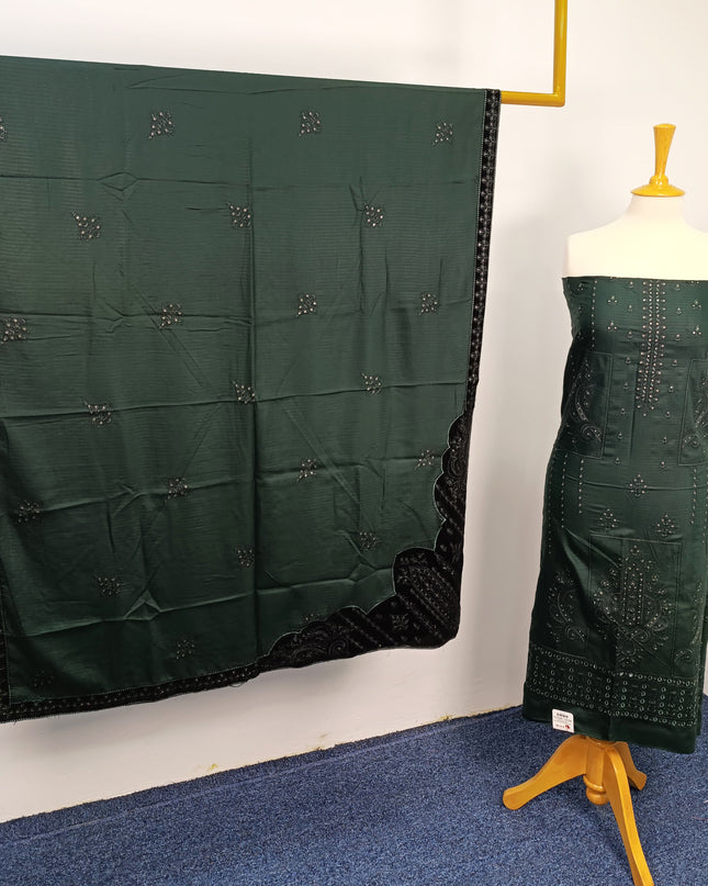 Fancy Dhanak Embroidered winter suit