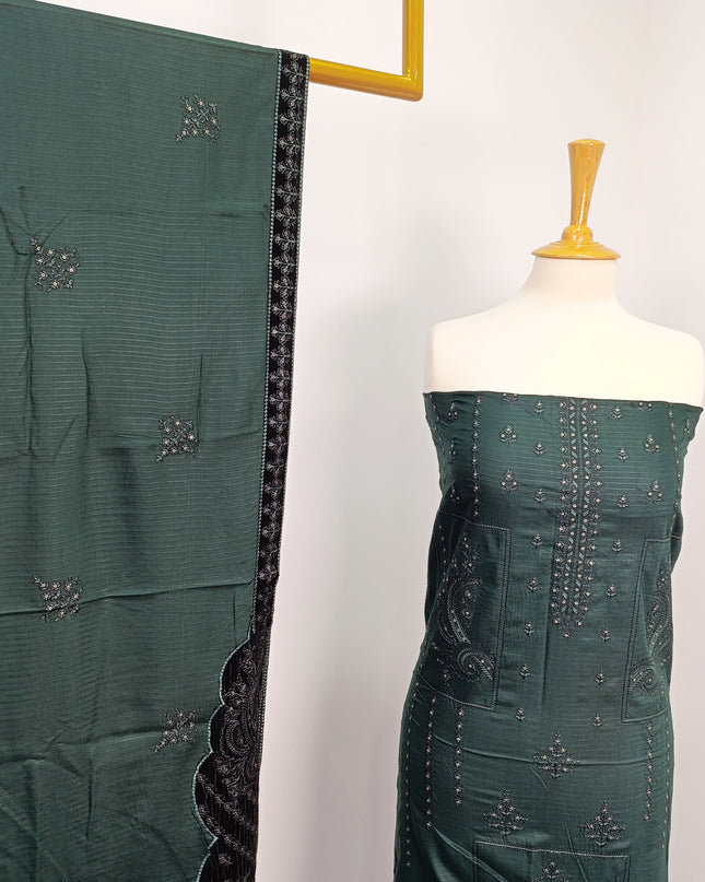 Fancy Dhanak Embroidered winter suit