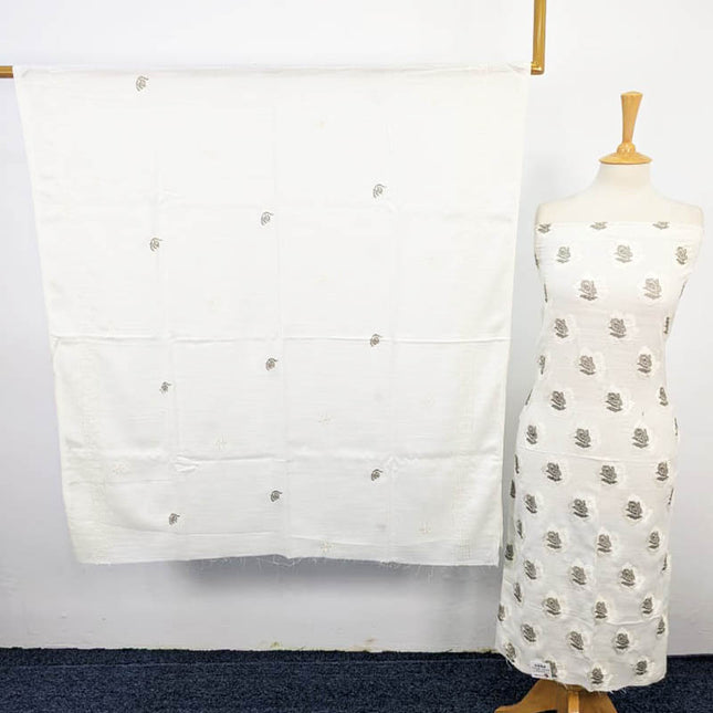 Fancy Dhanak Leather Peach  3PC Unstitched