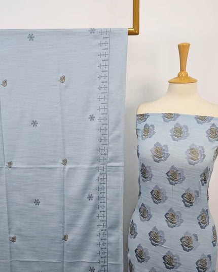 Fancy Dhanak Leather Peach  3PC Unstitched