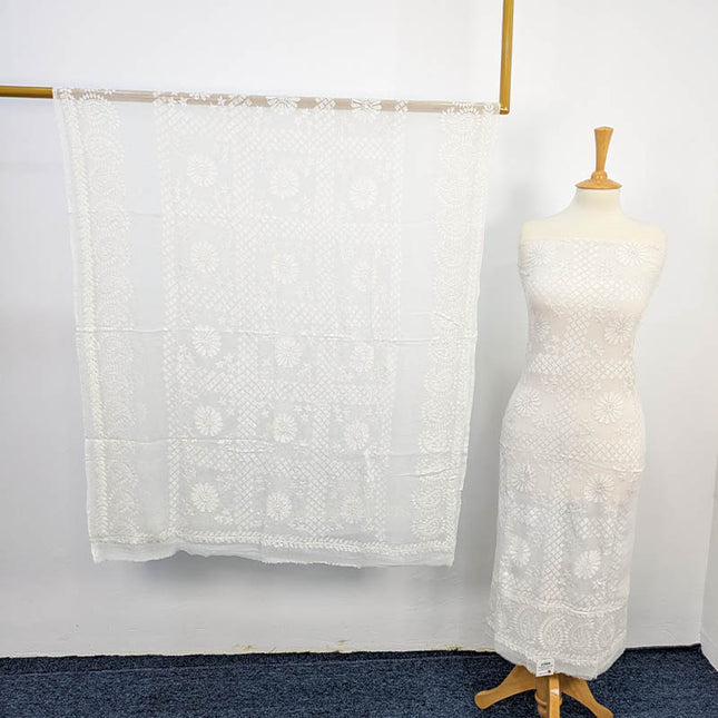 Handmade Kacha Pakka Tanka Work Dyeable 2 pc Unstitched